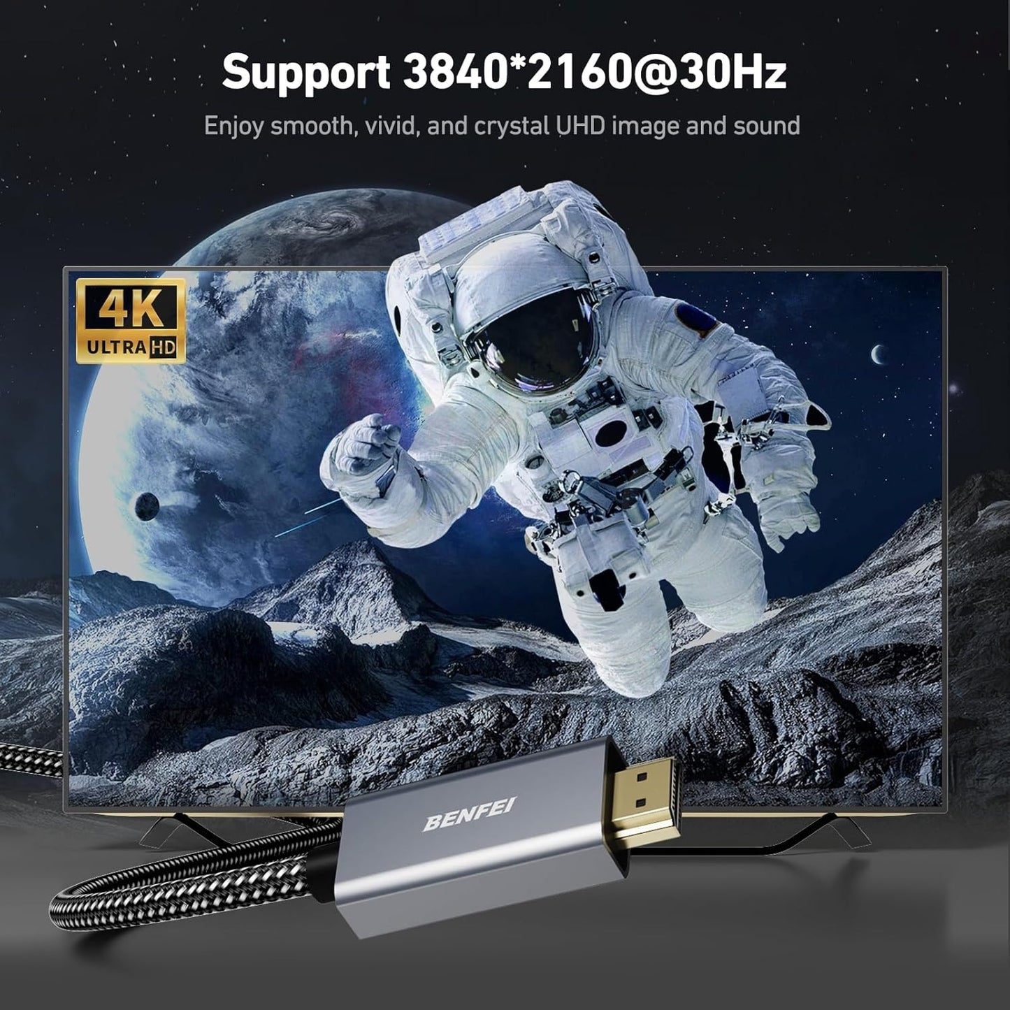 BENFEI 4K DisplayPort to HDMI Cable — 90cm