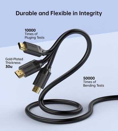 CHOETECH 8K HDMI 2.1 Cable — 48Gbps, 8K@60Hz, Braided | 2M Black (XHH-TP20)