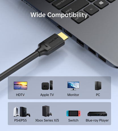 CHOETECH 8K HDMI 2.1 Cable — 48Gbps, 8K@60Hz, Braided | 2M Black (XHH-TP20)