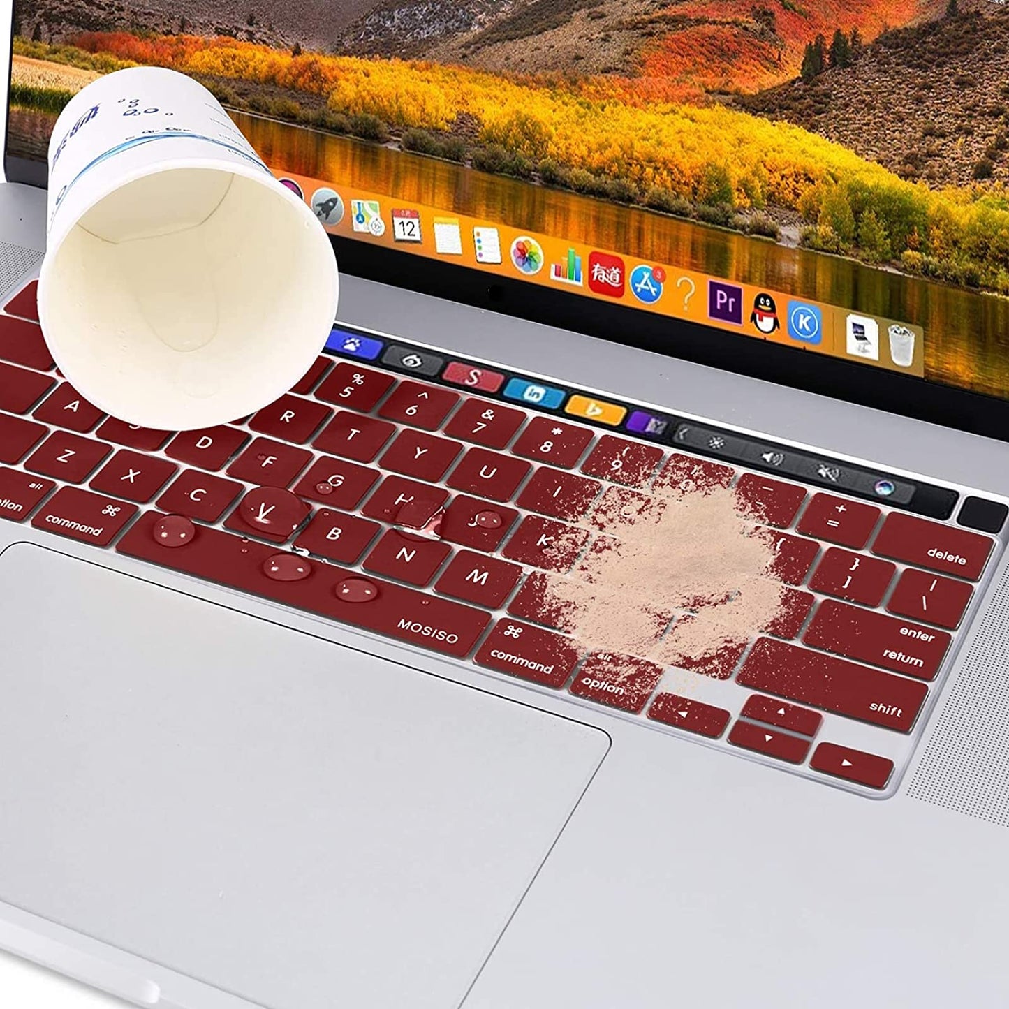 MacBook Pro Keyboard Cover Skin — Wine Red | A2338 A2289 A2251 A2141 (M1 M2, 2020–2023)