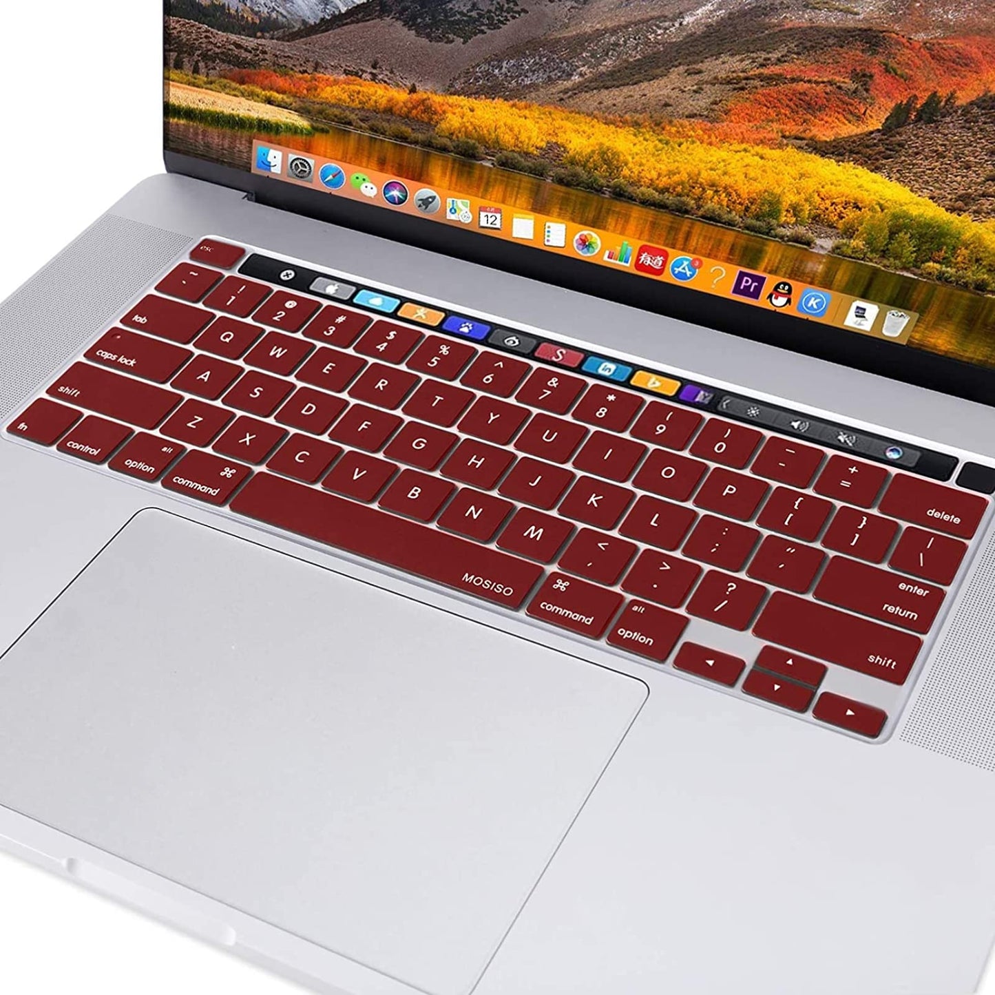 MacBook Pro Keyboard Cover Skin — Wine Red | A2338 A2289 A2251 A2141 (M1 M2, 2020–2023)