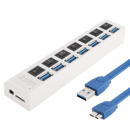 7-Port USB 3.0 Hub — SuperSpeed 5Gbps, 1TB Support, Plug & Play | Black