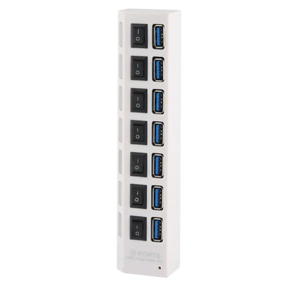 7-Port USB 3.0 Hub — SuperSpeed 5Gbps, 1TB Support, Plug & Play | Black