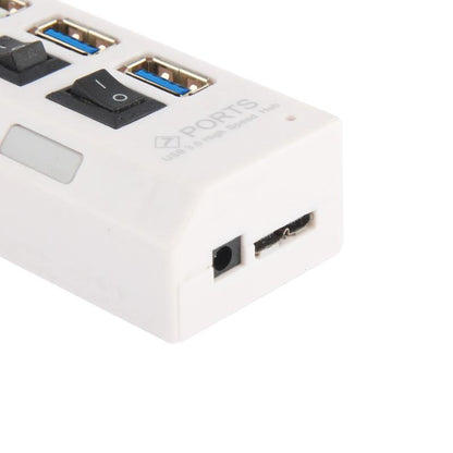 7-Port USB 3.0 Hub — SuperSpeed 5Gbps, 1TB Support, Plug & Play | Black