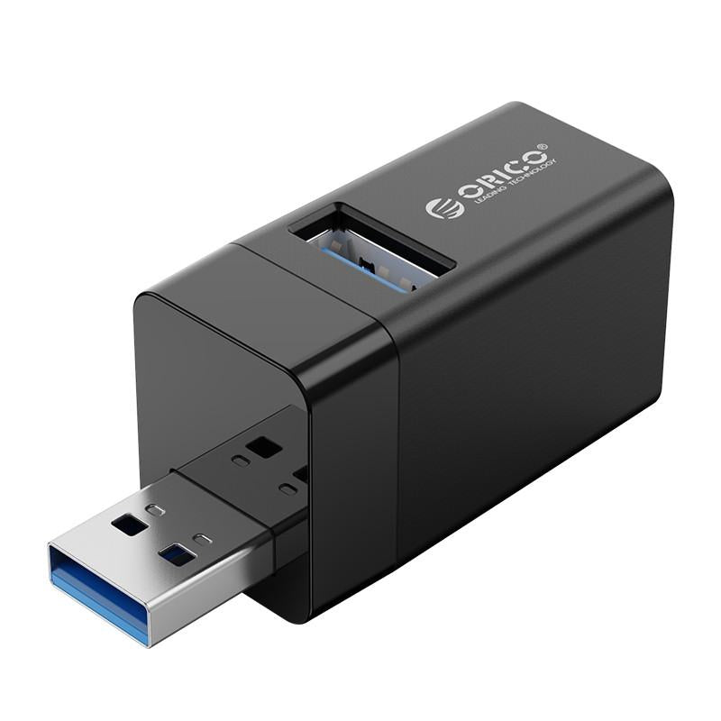 3-in-1 USB Mini Hub Adapter for Multiple Devices — Black