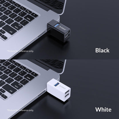 3-in-1 USB Mini Hub Adapter for Multiple Devices — Black