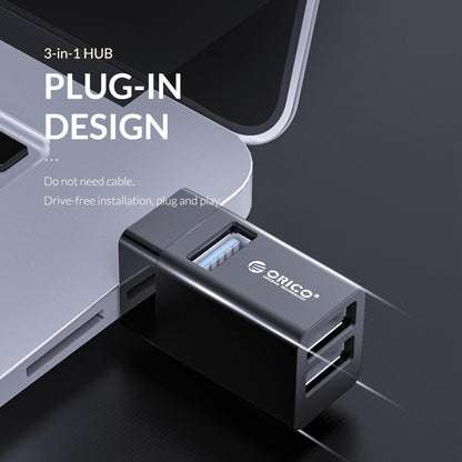 3-in-1 USB Mini Hub Adapter for Multiple Devices — Black