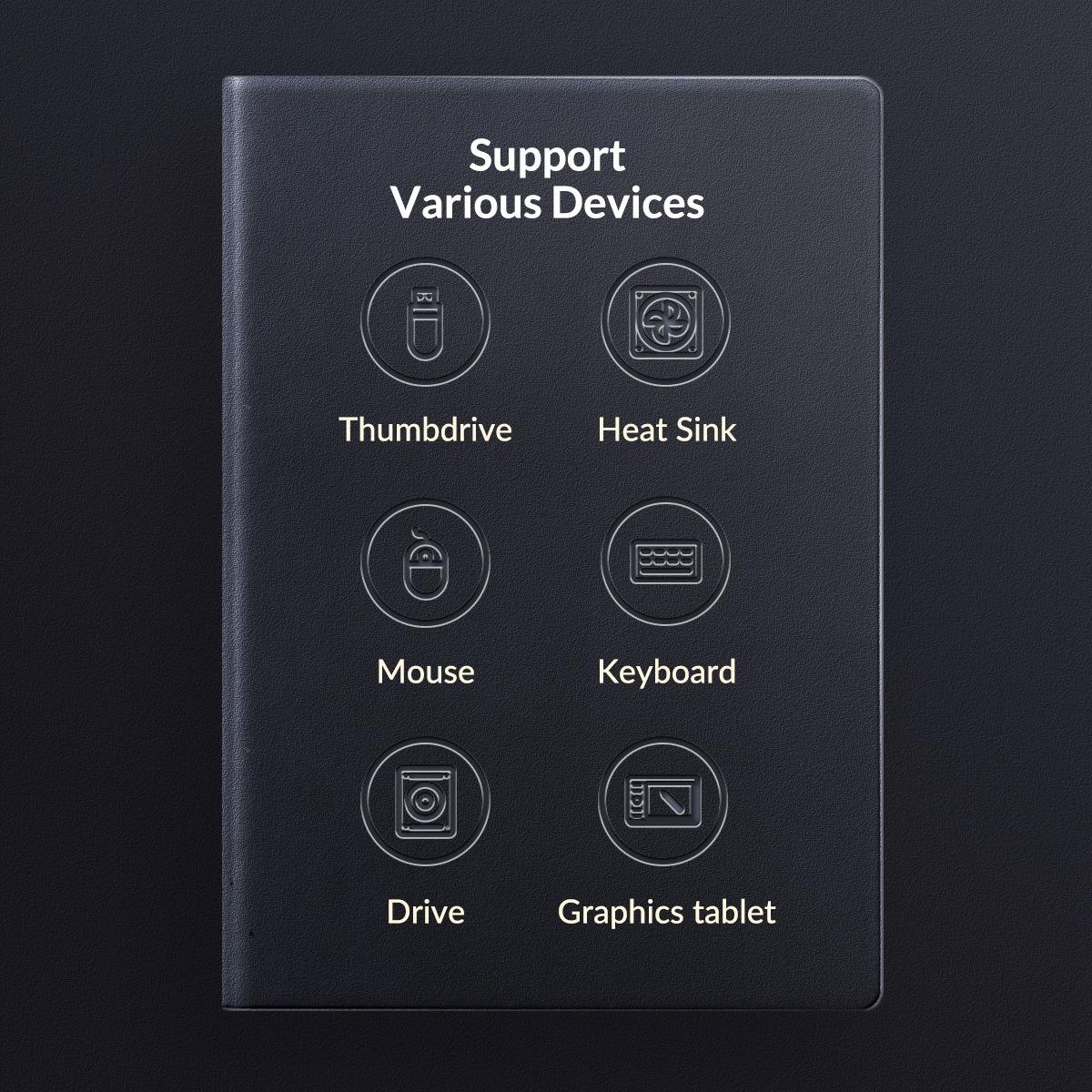 3-in-1 USB Mini Hub Adapter for Multiple Devices — Black