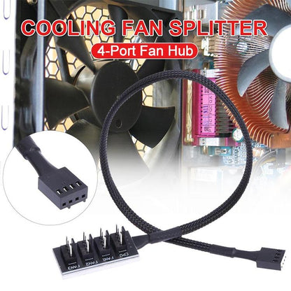 2-Port PWM Fan Hub for PC Chassis — Quiet & Efficient Cooling Control