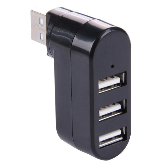 3-Port USB 2.0 Hub with 180° Rotation — Flexible Connectivity | Black