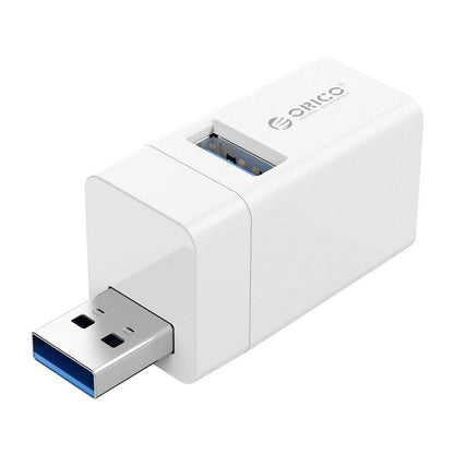 3-in-1 USB Mini Hub Adapter for Multiple Devices — White