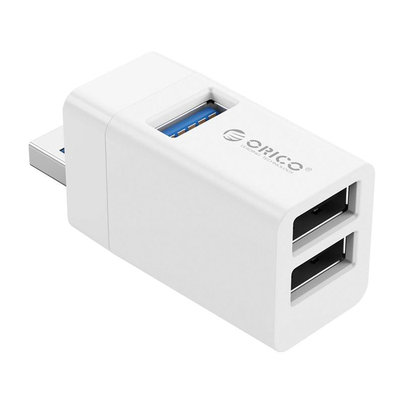 3-in-1 USB Mini Hub Adapter for Multiple Devices — White