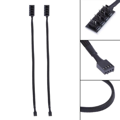 2-Port PWM Fan Hub for PC Chassis — 4-Pin PWM Cooling Controller