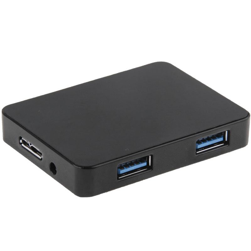 4-Port USB 3.0 Hub with 60cm Cable — Fast Data Transfer | Black