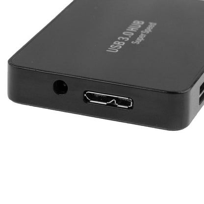 4-Port USB 3.0 Hub with 60cm Cable — Fast Data Transfer | Black