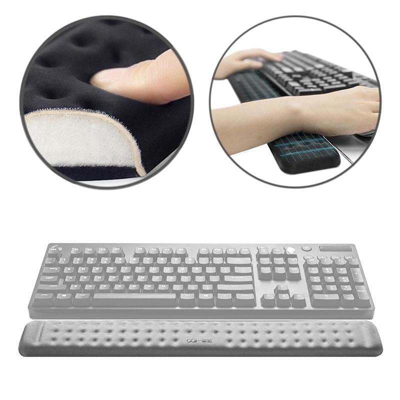 Memory Foam Keyboard Wrist Rest & Mouse Pad — Black
