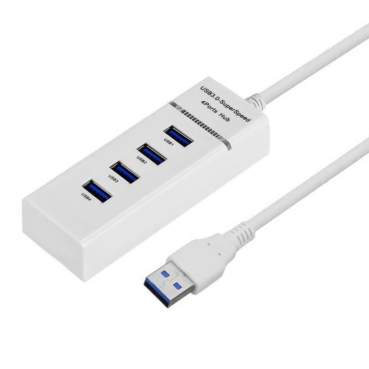 4-Port USB 3.0 Hub with LED Indicator — SuperSpeed 5Gbps | Black