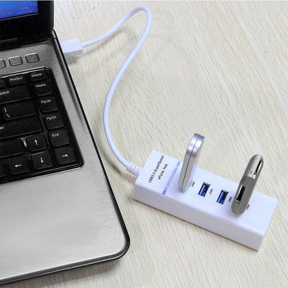 4-Port USB 3.0 Hub with LED Indicator — SuperSpeed 5Gbps | Black