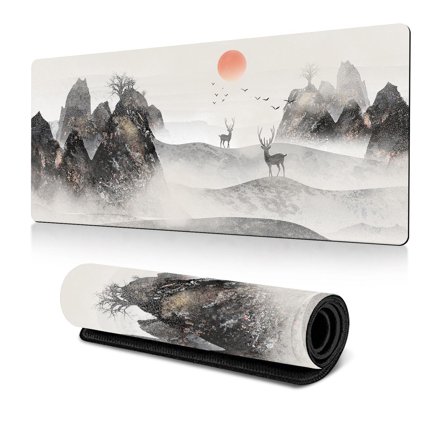 Cherry Blossom Ink Painting Mouse Pad — Pattern 8 | 300x800x2mm