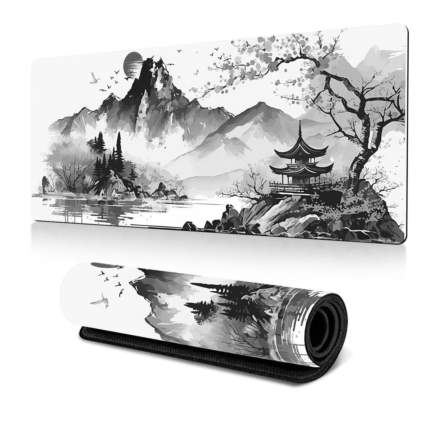 Cherry Blossom Ink Painting Mouse Pad — Pattern 15 | 300x800x2mm
