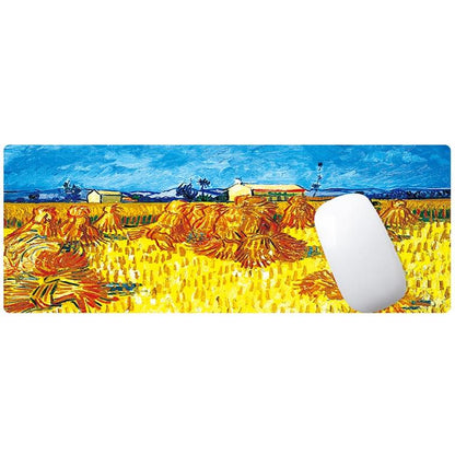 Large Desk Mouse Pad — Starry Night Oil Painting Design