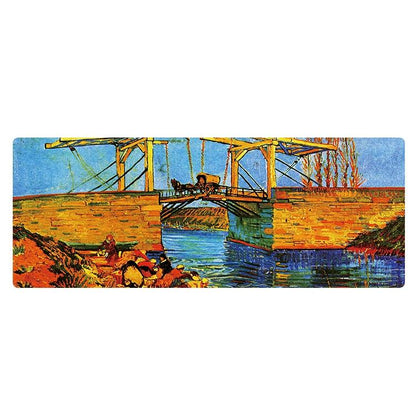 Large Desk Mouse Pad — Starry Night Oil Painting Design