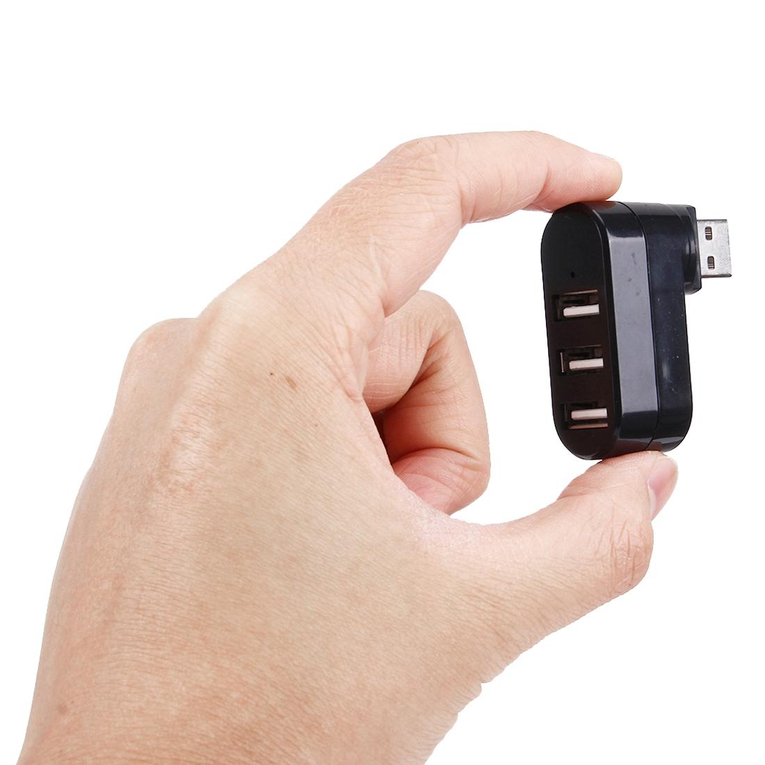 3-Port USB 2.0 Hub with 180° Rotation — Flexible Connectivity | White