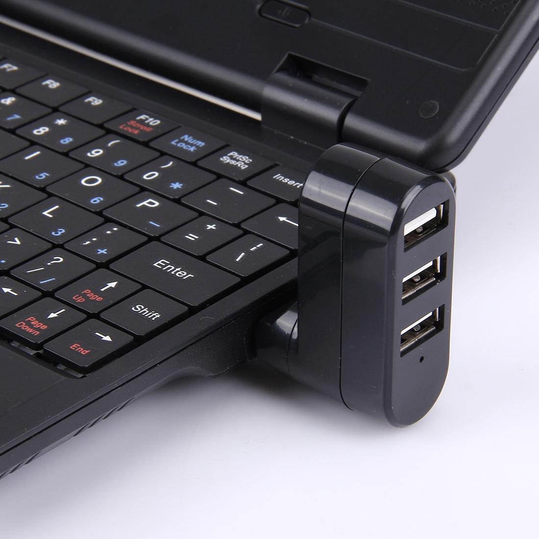 3-Port USB 2.0 Hub with 180° Rotation — Flexible Connectivity | White
