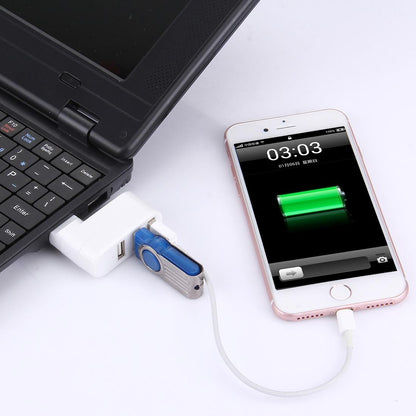 3-Port USB 2.0 Hub with 180° Rotation — Flexible Connectivity | White