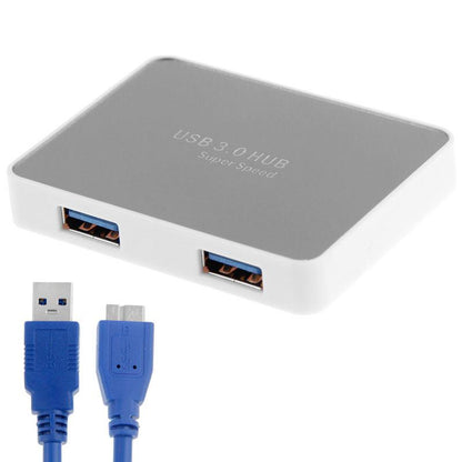 4-Port USB 3.0 Hub with 60cm Cable — Fast Data Transfer | White