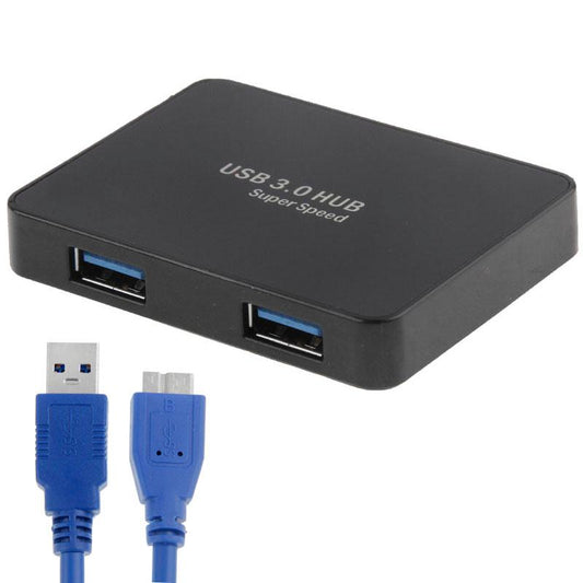 4-Port USB 3.0 Hub with 60cm Cable — Fast Data Transfer | White