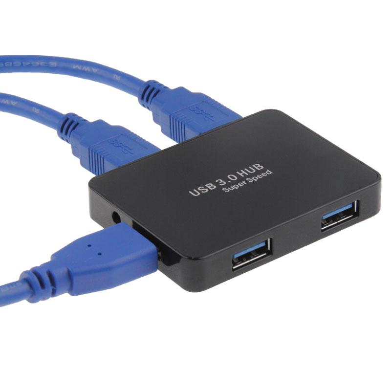 4-Port USB 3.0 Hub with 60cm Cable — Fast Data Transfer | White