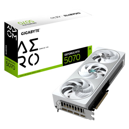 Gigabyte GeForce RTXâ„¢ 5070 AERO OC 12G, 2625 MHz, CUDA  6144, 128 Gbps, GDDR7,192 bit, PCI-E 5.0, P[SU 750W, DisplayPort 2.1b *3 HDMI 2.1b *1