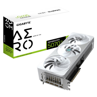 Gigabyte GeForce RTXâ„¢ 5070 Ti AERO OC 16G, 2588 MHz, CUDA 8960, 28 Gbps, GDDR7, 256 bit, PCI-E 5.0, PSU 750W, DisplayPort 2.1b x3 HDMI 2.1b x1