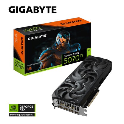 Gigabyte GeForce RTXâ„¢ 5070 Ti WINDFORCE SFF 16G, 2452 MHz, CUDA 8960, 28 Gbps, GDDR7, 256 bit, PCI-E 5.0, PSU 750W, DisplayPort 2.1b x3 HDMI 2.1b x1