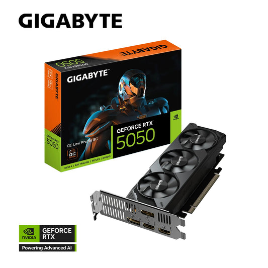 Gigabyte GeForce RTXâ„¢ 5050 OC Low Profile 8G, 20 Gbps, GDDR6, 128 bit, PCI-E 5.0, DirectX 12 API, PSU 550W, 8 Pin*1, HDMI 2.1b *2