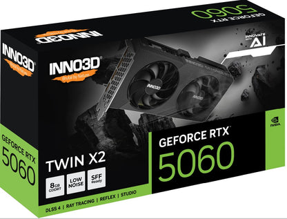 INNO3D nVidia GeForce RTX 5060 TWIN X2 8GB GDDR7  2497MHz Boost Clock, RAM 28Gbps, 3xDP, 1xHDMI