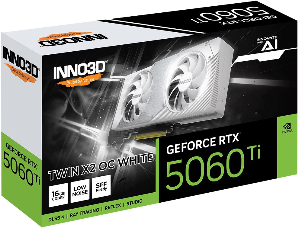 INNO3D nVidia GeForce RTX 5060 Ti TWIN X2 OC White 16GB GDDR7, 2602MHz Boost Clock, RAM 28Gbps, 3xDP, 1xHDMI