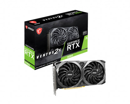 MSI nVidia GeForce RTX 3060 VENTUS 2X OC 12GB Video Card, PCI-e 4.0, GDDR6, 1807 MHz Boost Clock, 3x DisplayPort 1.4, 1x HDMI 2.1