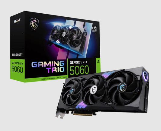 MSI nVidia GeForce RTX 5060 8G GAMING TRIO OC, PCI ExpressÂ® Gen 5 x16, Boost: 2625 MHz, CUDA 3840 Units, 8GB GDDR7, HDMIâ„¢ x 1