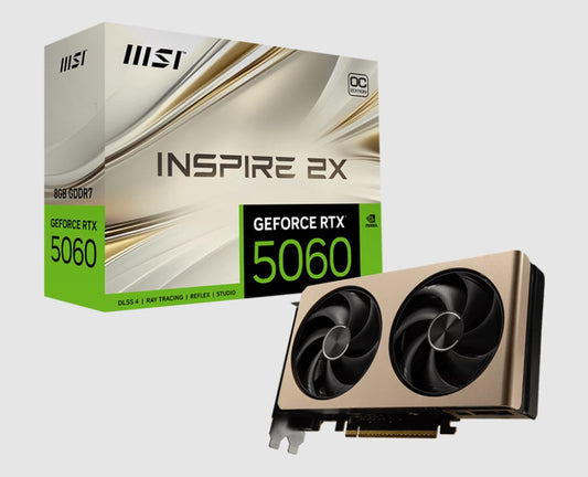 MSI nVidia GeForce RTX 5060 8G INSPIRE 2X OC, PCI ExpressÂ® Gen 5 x16, Boost: 2535 MHz, CUDA 3840 Units, 8GB GDDR7,. HDMIâ„¢ x 1 (emabargo)