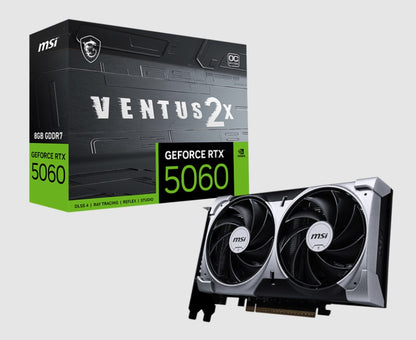 MSI nVidia GeForce RTX 5060 8G VENTUS 2X OC, PCI ExpressÂ® Gen 5 x16, Boost: 2527 MHz, CUDA 3840 Units, 8GB GDDR7, . HDMIâ„¢ x 1