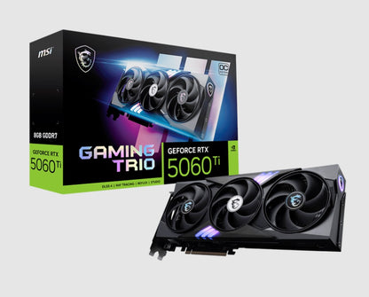 MSI nVidia GeForce RTXâ„¢ 5060 Ti 8G GAMING TRIO OC, PCI ExpressÂ® Gen 5 x 16, Boost: 2647 MHz, CUDA 4608 Units, 8GB GDDR7, HDMIâ„¢ x 1