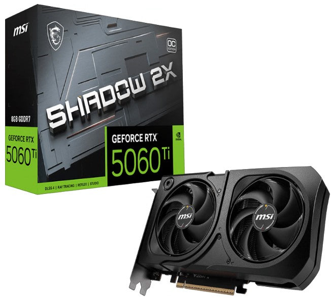 MSI nVidia GeForce RTX 5060 Ti 8G SHADOW 2X OC PLUS, Boost: 2482 MHz, CUDA 8960 Units, 8GB GDDR7, HDMIâ„¢ x 1 (embargo)