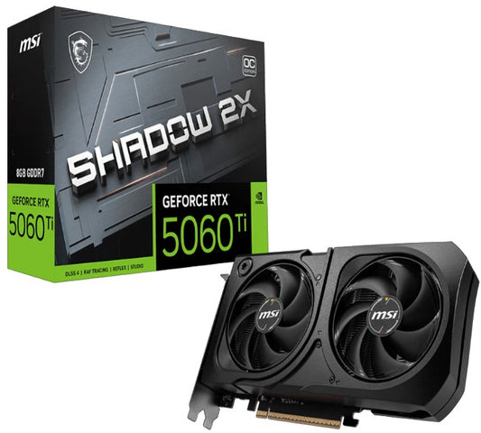 MSI nVidia GeForce RTX 5060 Ti 8G SHADOW 2X OC PLUS, Boost: 2482 MHz, CUDA 8960 Units, 8GB GDDR7, HDMIâ„¢ x 1 (embargo)