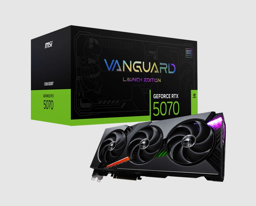 MSI nVidia GeForce RTX 5070 12G VANGUARD SOC LAUNCH EDITION, PCI ExpressÂ® Gen 5, Boost: 2640 Mhz, CUDA 6144 Units, 12GB GDDR7