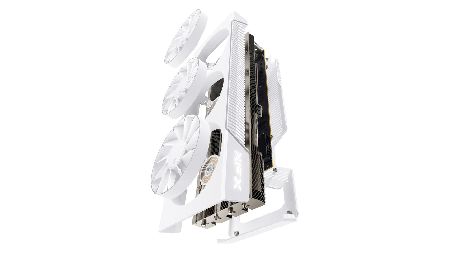 XFX Mercury AMD Radeon RX 9070XT OC White Magnetic Air Edition with RGB 16GB GDDR6 HDMI 3xDP, AMD RDNAâ„¢ 4 (RX-97TMARGW9)