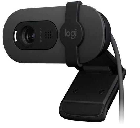 Logitech Brio 100 Full HD 1080p webcam with auto-light balance, integrated priva