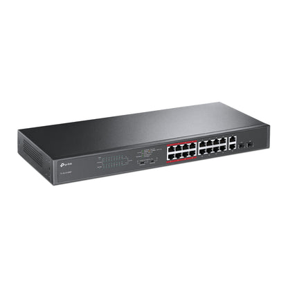 TP-Link TL-SL1218MP 16-Port 10/100Mbps + 2-Port Gigabit Unmanaged PoE Switch image 1