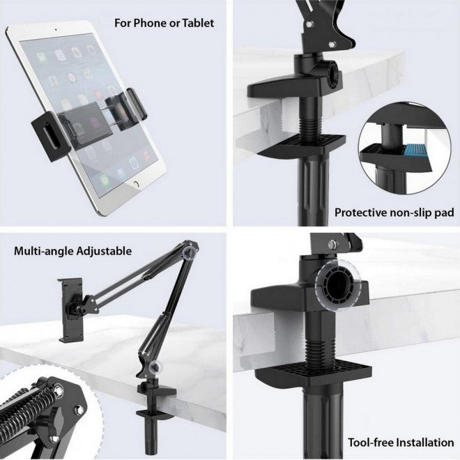 Simplecom CL516 Foldable Long Arm Stand Holder for Phone and Tablet (4'-11')(LS) image 2
